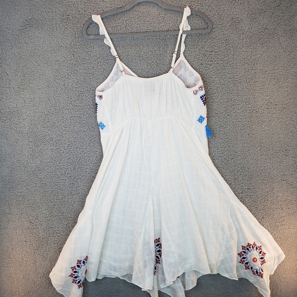 Area Star Maria Checked & Embroidered Asymmetrical Pull Over Cotton Dress Sz L - Picture 11 of 16